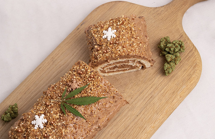 Recette de Noël : la bûche de Noël au CBD et au praliné