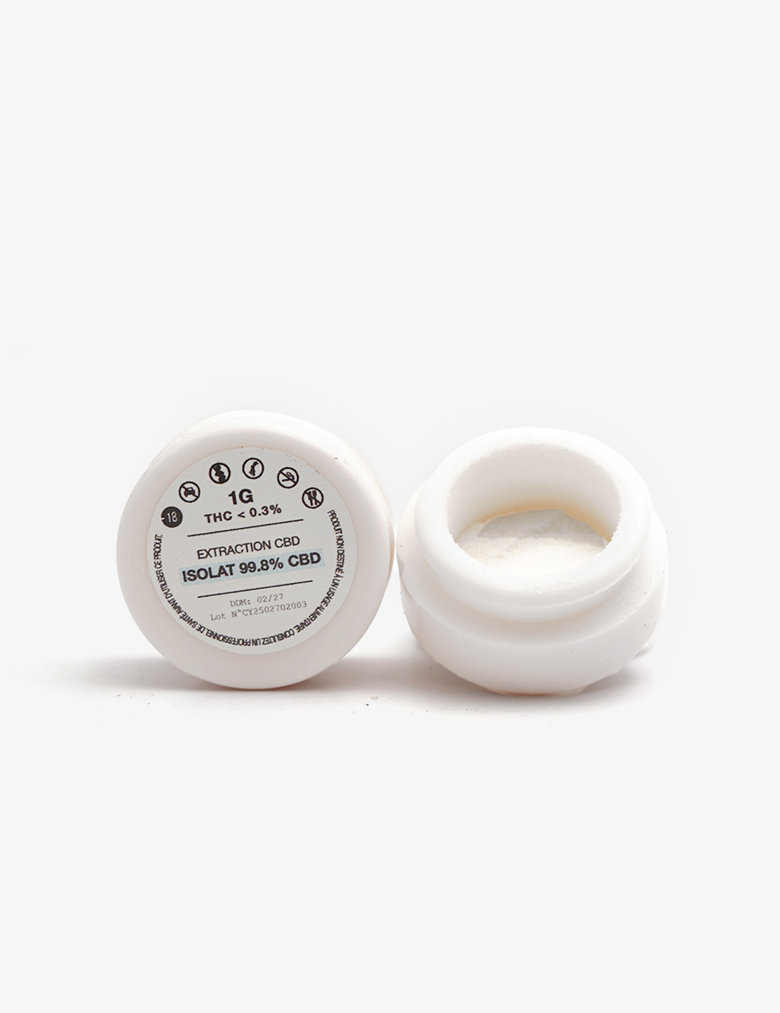 Une photo packshot du Isolat - 99.8% CBD